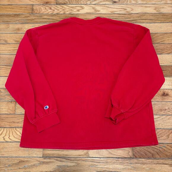 Champion Ohio State Buckeyes Sweatshirt Red Raised Script Pullover Womens Medium - Picture 2 of 6